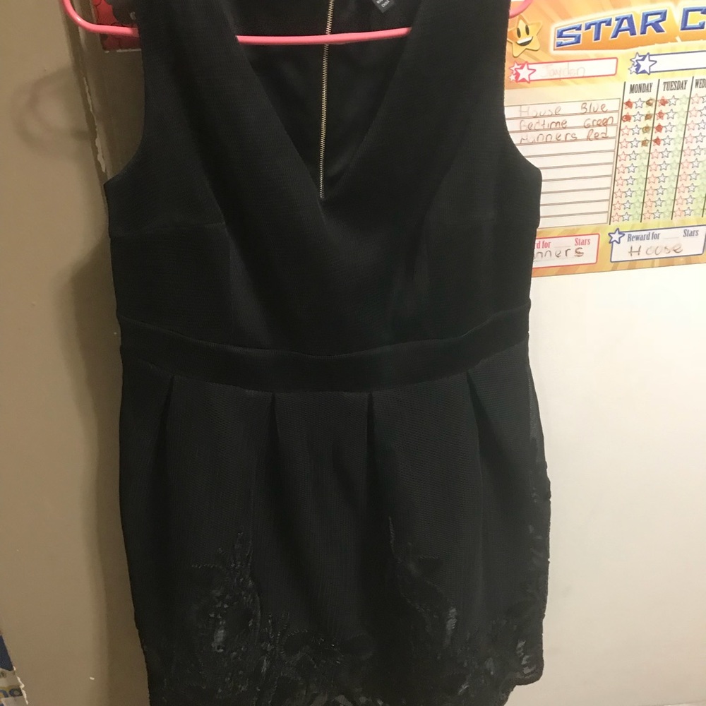 Simply Be Black Formal Lace ALine Zip Up Dress NWT